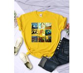 Van Gogh Works Sanskrit Printed Female Tops Breathable Casual T Shirts Fashion Summer Short Sleeve Women Crewneck Street Tshirt