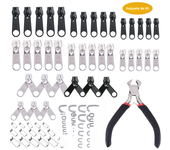 85pcs/set Zipper Repair Kit Easy Fix Zipper Slider Head Puller Closure Universal Replacement Broken/Wearable Household Removable