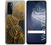 Funda Silicona Transparente para Vivo Y70 diseño Hojas Dibujos