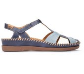 Pikolinos W8K-0847C1 Sandalias con cuña semicerradas para mujer azules en piel 85431