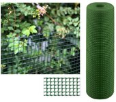 Suinga Malla Plástico Cuadrada 1x25m para Terrazas, Balcones y Vallados - Protección para Plantas y Cultivos - Fácil Instalación - Anti-uv - Verde