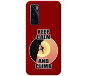 Funda Silicona Líquida Roja para Vivo Y70 diseño Hombre Escalada Dibujos