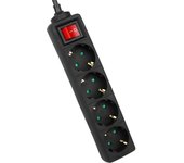 Regleta enchufe de base múltiple avant 4 tomas 1.5m + interruptor negro