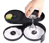 paquete de 3 niveles de barra de vidrio para margarita y cóctel, herramienta de barman, caja de sal para especias