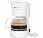 SUINGA Cafetera de goteo Orbegozo, color blanco, capacidad 6 tazas, filtro permanente extraíble, potencia 650W