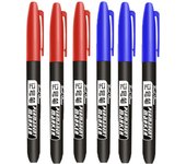6 PCS Permanent Marker Pen Manga Drawing Markers Black Blue Red Waterproof Ink Sketch Pens Stationery Art School Supplies