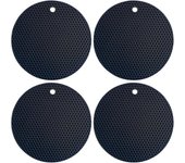 Salvamanteles de silicona multiusos, resistente al calor hasta 240.0 °C, soporte para ollas, impermeable, (juego de 4)apto para lavavajillas