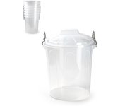 Cubo basura cierre metal 21l transparente