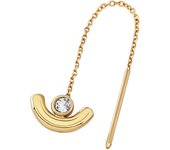 BREIL Jewellery B WIRED Collection, PENDIENTES DE MAPLE COLOR GOLD PARA MUJER Talla 15 with CUBIC ZIRCONIA-TJ3416