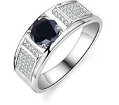 Real 1.0 Carat Moissanite Ring For Men Pure Solid 18K White Gold Rings D Color Diamond Engagement Wedding Ring Jewelry Gift