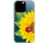 Funda compatible con iPhone 13 Pro - Girasol y mariquita