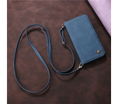Long Lanyard Leather Flip Phone Case for Samsung S23 S24 S22 S21 Ultra S21 FE S10 S8 S9 Plus Note 20 Ultra Magnetic Wallet Cover
