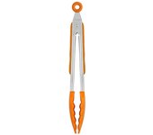 Bra - Pinzas de Cocina Efficient, Utensilio Cocina Acero Inoxidable, Silicona Naranja, Coger Alimentos, Apto Lavavajillas