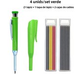 2.8mm Solid Carpenter Pencil with Pencil Cap, Deep Hole Mechanical Pencil with Built in Sharpener For Carpenter Woodworking