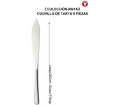 Mr.Spoon Serie Raya,Pala y Cuchillo para Tartas de 2, 6 o 12 piezas,Acero inoxidable 18/0,Plateado,Económico y funcional,Cuchillo de tarta largo283mm,Pala de tarta 258mm,Mango monobloque,Apto para lavavajillas,Empaque ecológico,Para casa,hotel,restaurante
