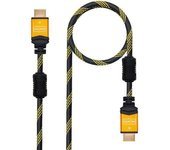 Cable HDMI 2.0 4K Nanocable 10.15.1602/ HDMI Macho - HDMI Macho/ 1.5m/ Negro/ Naranja