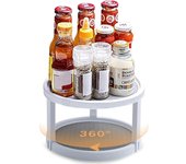 Estante para especias de Gabinete, Placa giratoria de 360 ° de 2 NIVeles, bandeja de almacenamiento de 10 pulgadas 2en1