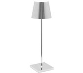 Lámpara de Mesa LED Poldina Pro Chrome Pulido recargable y regular con Katería de hasta 12 Horas
