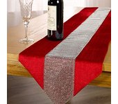 Camino de mesa de terciopelo de lujo Time to Sparkle con diamantes, chenilla de terciopelo grueso, satén con borlas, para Navidad (terciopelo negro, camino de mesa de 32 x 250 cm)