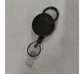 Black Electroplated Metal Easy Pull Retractable Keychain -  Multifunctional Roll Retractable Keychain for Men