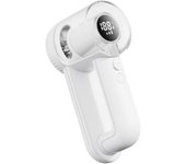 Afeitadora eléctrica de telas y quitapelusas, recargable, portátil, con pantalla digital LED de 3 velocidades, para quitar pelusa de suéteres, color blanco