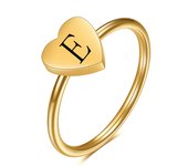 Simple Love Gold Ring Fashion 26 letter stainless steel heart Ring for women jewelry gift