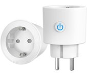 1 Enchufe Inteligente Wifi with Consumo de Energía, Programador de Enchufes Alexa, Enchufe Inteligente with Temporizador, Remote Control for APP y Voz, Compatible with Alexa y Google Home