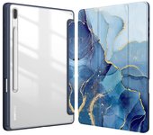For Samsung Galaxy Tab S10 S9 Plus 12.4 inch Case Acylic Transparent Back Tablet Cover For Tab S9 11" 12.4" Pencil Holder Funda