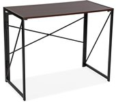 Versa Mirna Mesa Escritorio para el Ordenador, Mesa para la Habitación o Estudio. Mesa Gaming, Plegable, Medidas (Al x L x An) 30 x 4,3 x 30 cm, Plegable, Color Marrón oscuro y negro