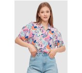 Camisa de manga corta con estampado tropical en viscosa INSIDE