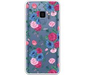 Funda original compatible con Samsung Galaxy S9 - Patron flores azules y rojas
