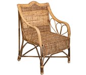 WANDERLUST DECO Sillón de Bambú y Ratán para Jardín o Terraza, Diseño Elegante y Resistente a la Intemperie