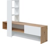 Miroytengo Mueble TV Liss Roble Nodi y Blanco Artik 178x138x43 cm