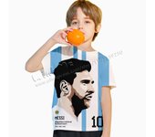 3D Print Messi Football for 2-14 Years Old Summer Boys Scope Toy Story Alien Short Sleeve Children Top Shirts T-shirt for a Boy