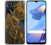 Funda Silicona Transparente para Oppo A16 / A16s diseño Hojas Dibujos