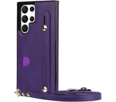 Wristband Crossbody Strap Leather Case for Samsung Galaxy S24 Ultra 5G S23 S22 Plus S21 S20 FE Note20 Ultra Note10+ Flip Cover