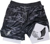 Angel Wings Graphic 2 in 1 Workout Running Shorts for Men Gym Athletic Breathable Shorts with Phone Pocket Towel Loop Activewear