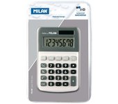 Milan calculadora de 8 digitos - calculadora de sobremesa - 3 teclas de memoria y raiz cuadrada - color gris