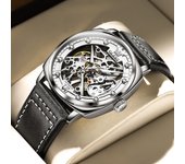 OLEVS 6651 Top Brand Men Watches Fashion Dress Automatic Mechanical Wristwatch Wateproof Luminous Hollow Flywheel Watch for man