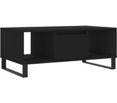 vidaXL Mesa de centro madera contrachapada 90x50x36,5 cm Blanco, Negro, Blanco brillante Mesita de Salón o Comedor o Auxiliar Mesa de Café Meuble Salón