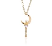 Anime For Sailor Moon Loving Magic Wand Crystal Cosplay Pendant Necklace Girl Accessories Cute Cosplay Props Necklace