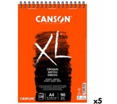 Bloc de dibujo Canson XL Esboso 20 Hojas Blanco Natural A4 5 Unidades 90 g/m²