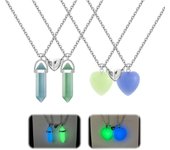 2 Pares Collar De Cristales Naturales Colgante Blao De Cristal Hexagonal De Piedra Natural Azul Brillante Collar De Cristal Hexagonal Para Mujeres Hombres Regalo