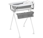Toral Bañera Bebe con Patas y Cojín Comoda, Facil de Guardar, con Tapón y Patas Antideslizantes - Bañera Bebé Plegable Portatil - Asiento Bañera Bebe Modelo Vera