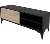 MB Muebles Bonitos - Conjunto Mueble de Salón, Aparador o Mueble tv, Color Negro y Sonoma, Modelo Kai