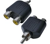 5 Piezas Adaptador Cinch Y Divisor RCA Mini Adaptador RCA Macho a Doble RCA Hembra Cinch 1 Macho a 2 Hembra para Subwoofer, AMP, Tocadiscos, Receptor, Cine Casa(