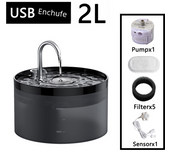 Fuente de beber con filtro automático para gatos y perros, grifo de acero inoxidable con Sensor, bomba de agua silenciosa