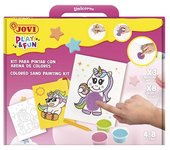 JOVI KIT JOVI PINTA CON ARENA DE COLORES UNICORNIOS PLAY&FUN 28x21x5 Cms.