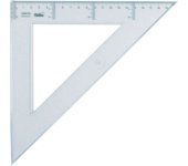 SAFTA - Escuadra 30 cm Material Duradero y Seguro - Escuadra Transparente Fácil Lectura y Uso - Escuadra 30cm Profesionales y Estudiantes
