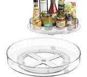 Estante giratorio para especias para frigorífico, bandeja giratoria para condimentos, armario transparente, 1 ud.